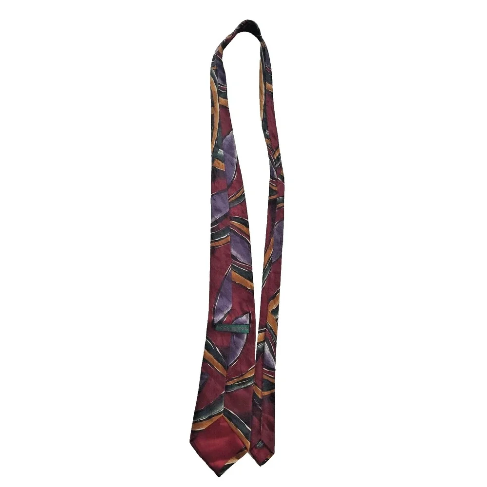 Vintage Issac Zelcer made in Italy Silk Tie  Abstract Art Design